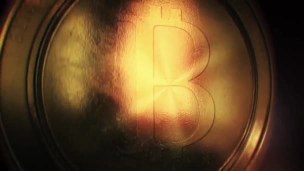 ビットコイン金貨 暗号通貨 ブロックチェーン 暗号通貨 — ストック動画