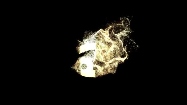 Символ Зодіаку Раку Гороскоп Альфа Канал Золотими Частинками — стокове відео