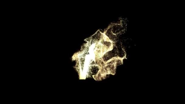 Αιγόκερως Ζώδιο Σύμβολο Ωροσκόπιο Χρυσά Σωματίδια Άλφα Κανάλι — Αρχείο Βίντεο