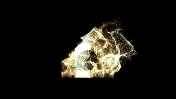 天秤座黄道記号 星占い 黄金の粒子アルファチャンネル — ストック動画