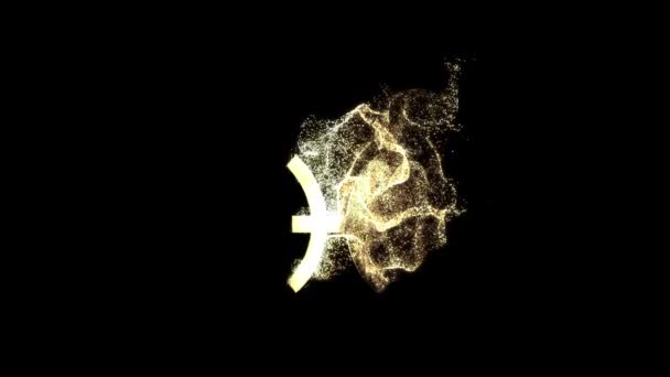 双鱼座黄道带星座星座星座星座星座金色粒子阿尔法通道 — 图库视频影像