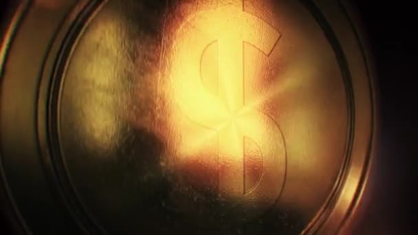 Золотая Монета Икона Доллара Экономика — стоковое видео