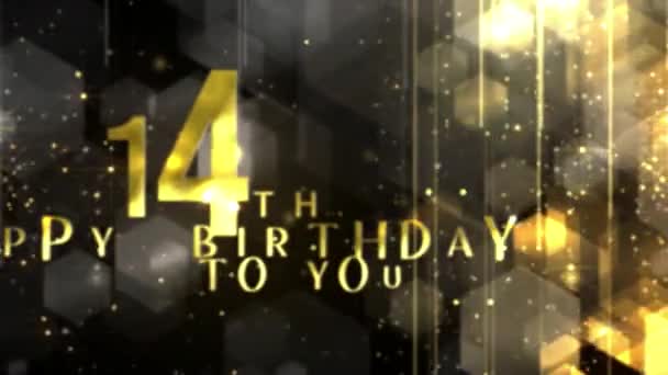 Gratulacje Okazji Urodzin Luksusowym Złotym Stylu Okazji Urodzin Lat — Wideo stockowe