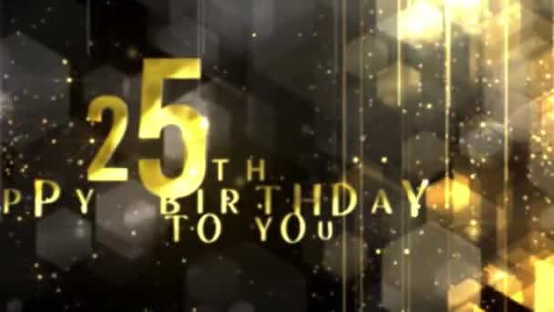 Συγχαρητήρια Για 25Α Γενέθλια Πολυτελές Χρυσό Στυλ Απονομή Χρόνια Πολλά — Αρχείο Βίντεο
