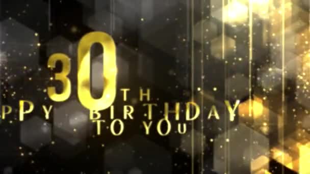Congratulations 30Th Birthday Luxury Gold Style Awarding Happy Birthday Years — Stock Video