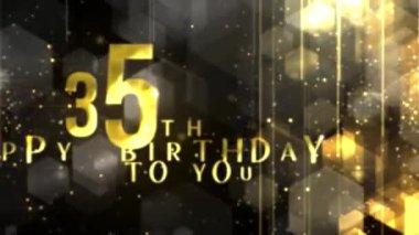Congratulations on the 35th birthday in luxury gold style, awarding happy birthday, 35 years