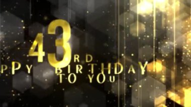 Congratulations on the 43rd birthday in luxury gold style, awarding happy birthday, 43 years old