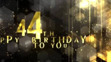 Congratulations on the 44th birthday in luxury gold style, awarding happy birthday, 44 years old