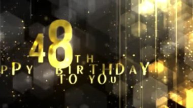 Congratulations on the 48th birthday in luxury gold style, awarding happy birthday, 48 years old