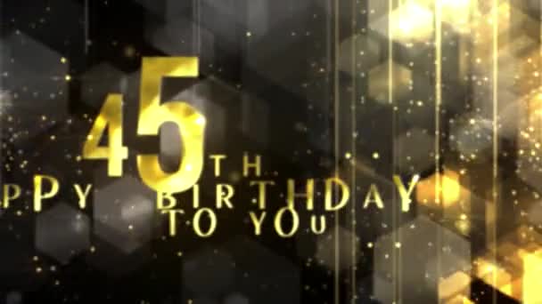 Congratulations 45Th Birthday Luxury Gold Style Awarding Happy Birthday Years — Wideo stockowe