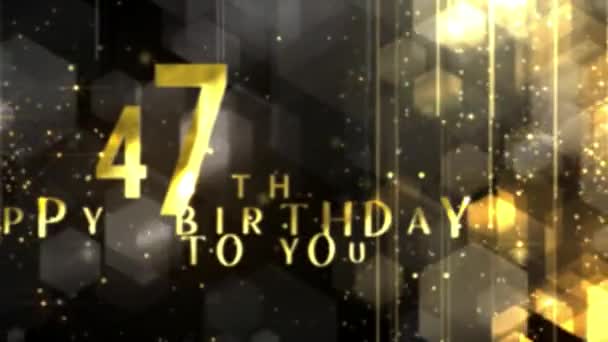 Congratulations 47Th Birthday Luxury Gold Style Awarding Happy Birthday Years — стоковое видео
