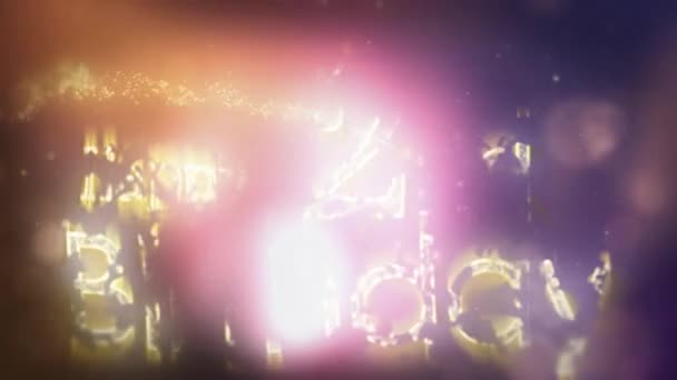 Yıldızlar Altın Parçacıklarıyla Ikinci Doğum Günün Kutlu Olsun — Stok video