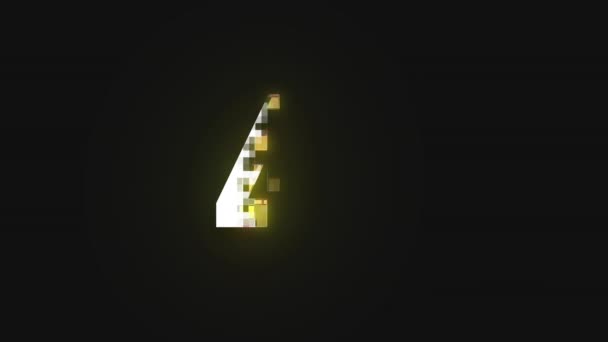 Pixelzahl Ziffer Fünfundvierzig Alphakanal — Stockvideo
