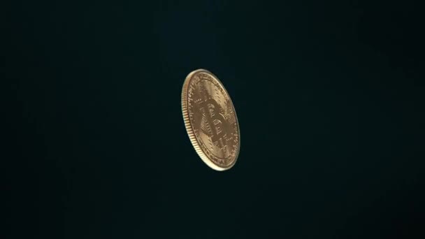Bitcoin Koin Emas Dalam Cryptocurrency Dan Blockchain Crypto Trade — Stok Video