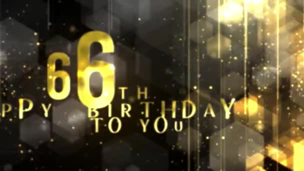 Congratulazioni 66Esimo Compleanno Stile Oro Lusso Premiando Buon Compleanno Anni — Video Stock