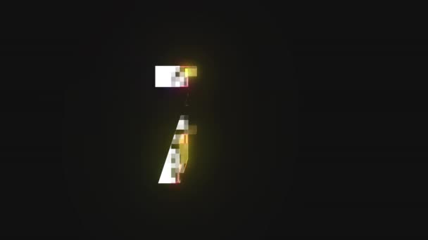 Pixel Numeral Number Seventy Six Alpha Channel — Stock Video