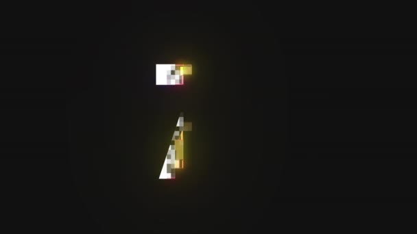 Pixel Numeral Number Seventy Seven Alpha Channel — Stock Video