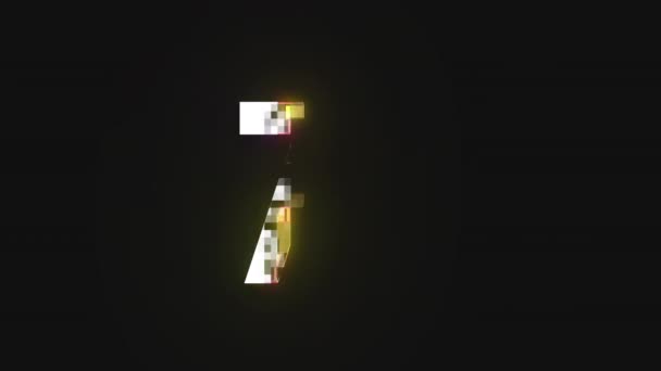 Pixelzahl Zahl Alphakanal — Stockvideo