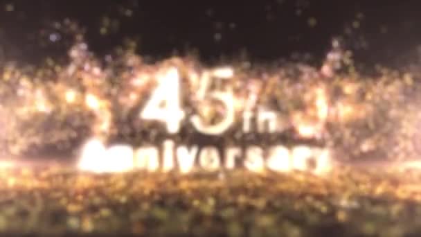 45Η Επέτειος Συγχαρητήρια Μπάνερ Χρυσά Σωματίδια Επέτειος Χαιρετισμοί — Αρχείο Βίντεο