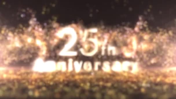Feliz Banner Del Aniversario Partículas Doradas Saludos Aniversario — Vídeos de Stock