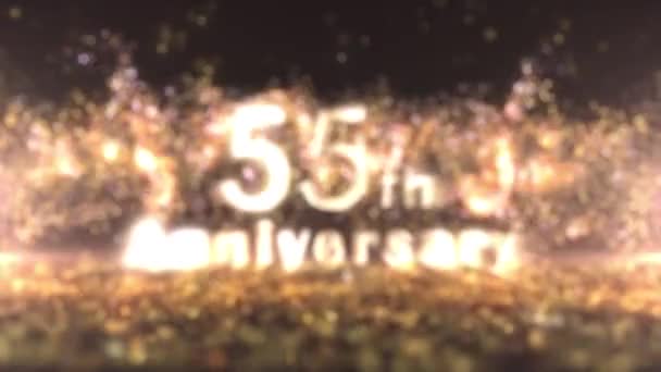 Mutlu Yıldönümü Bayrağı Altın Parçacıklar Yıldönümü Kutlamaları — Stok video