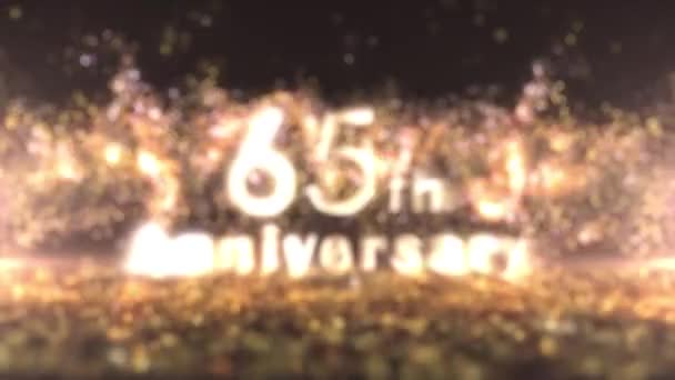 Χαρούμενη 65Η Επέτειος Μπάνερ Χρυσά Σωματίδια Επέτειος Χαιρετισμοί — Αρχείο Βίντεο