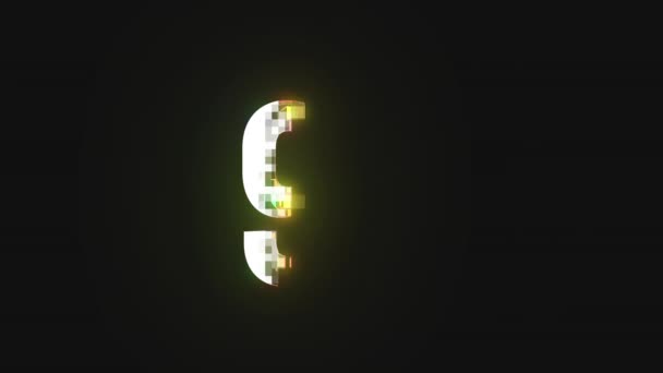 Pixel Číslo Číslo Devadesát Dva Alfa Kanál — Stock video