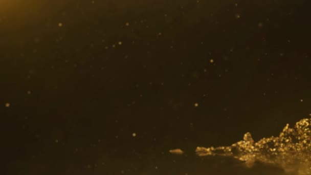 Bewaar Datum Banner Met Gouden Confetti Gefeliciteerd — Stockvideo
