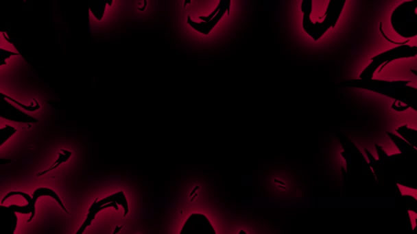 カートゥーン火の黒と赤の色 アルファチャンネル付きアニメ火 — ストック動画
