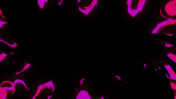 カートゥーン火の紫と赤の色 アルファチャンネル付きのアニメ火 — ストック動画