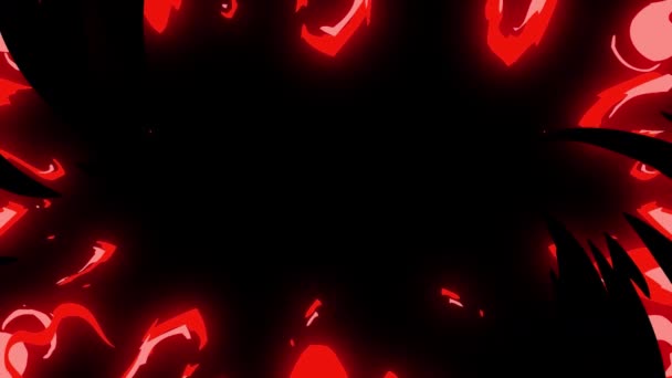 Kreskówka Ogień Czerwony Kolor Anime Ogień Kanału Alfa — Wideo stockowe
