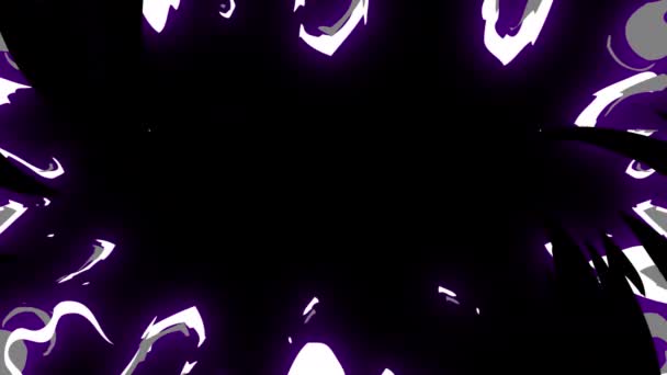 Мультфильм Огонь Белого Фиолетового Цвета Аниме Графика Аниме Огонь Альфа — стоковое видео