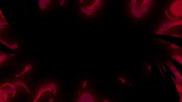 Мультфильм Красный Цвет Огня Аниме Графика Аниме Огонь Альфа Каналом — стоковое видео