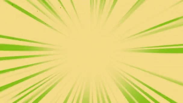 Cartoon Speedline Yellow Green Background Speedline Portal Alpha Channel — Stock Video