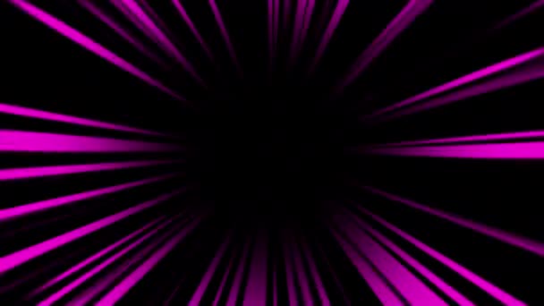 紫色のスピードライン漫画背景 ブラックバック スピードラインポータル アルファチャンネル — ストック動画