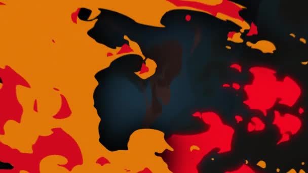 Мультфильм Огонь Красный Оранжевый Цвета Аниме Огонь Альфа Канал — стоковое видео