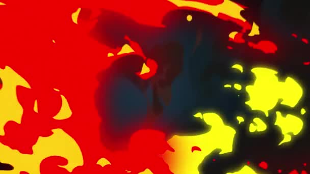 Мультфильм Огонь Красный Желтый Цвета Аниме Огонь Альфа Канал — стоковое видео