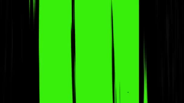 Fondo Dibujos Animados Con Rayas Speedline Colores Verde Negro Speedline — Vídeos de Stock