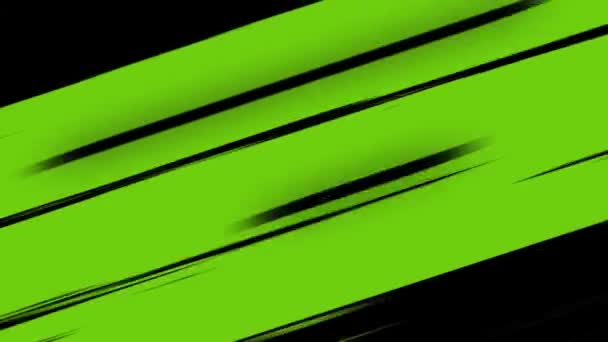 Sfondo Cartone Animato Con Strisce Speedline Colori Verde Nero Speedline — Video Stock