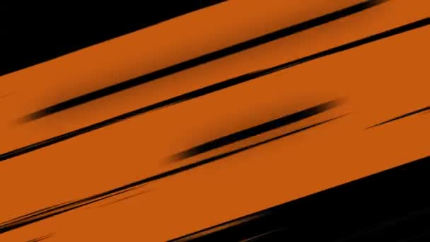 スピードラインストライプオレンジと黒の色 アニメのスピードライン グラフィック — ストック動画