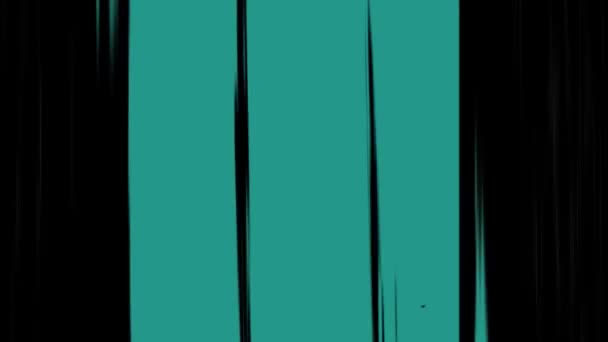 Cartoon Background Speedline Stripes Turquoise Black Colors Anime Speedline Anime — Stock Video