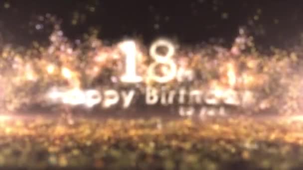 Buon Diciottesimo Compleanno Con Coriandoli Oro Particelle Diciottesimo Compleanno Festa — Video Stock