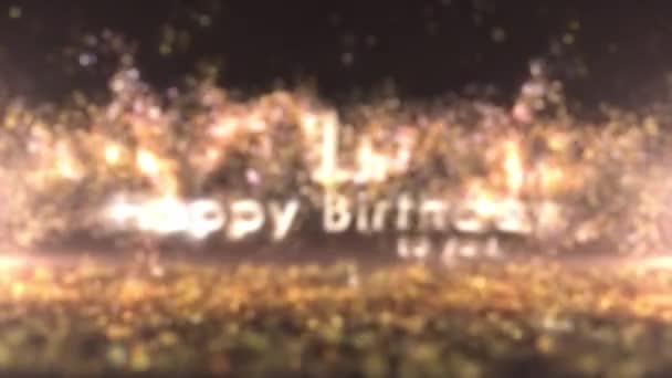 Gelukkige Verjaardag Begroeting Met Gouden Confetti Deeltjes Verjaardag Verjaardagsfeest — Stockvideo