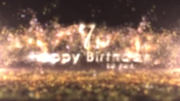 Happy 7Th Birthday Greeting Golden Confetti Particles 7Th Birthday Birthday — Stock Video