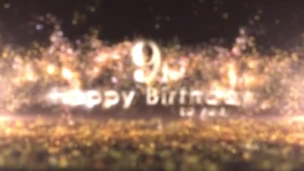 Поздравление Летием Золотыми Конфетти Частицами Летием Празднованием Дня Рождения — стоковое видео