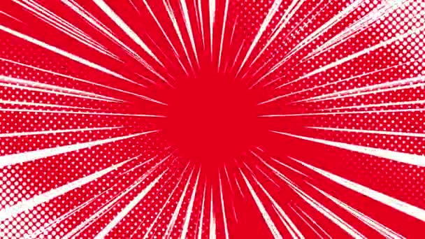 Cartoon Background Red White Color Stripes Anime Background Anime Speedline — Stock Video