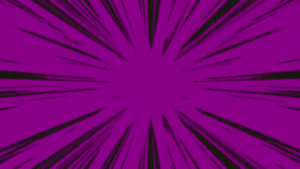 Мультфильм Фон Полосами Черного Фиолетового Цветов Аниме Фон Аниме Спидлайн — стоковое видео