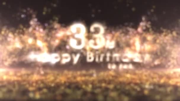 Feliz Saludo Cumpleaños Con Confeti Partículas Doradas Cumpleaños Celebración Cumpleaños — Vídeos de Stock