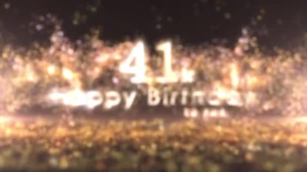 Joyeux 41E Anniversaire Avec Confettis Dorés Particules 41E Anniversaire Fête — Video