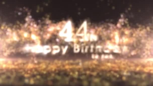 Joyeux 44E Anniversaire Avec Confettis Dorés Particules 44E Anniversaire Fête — Video